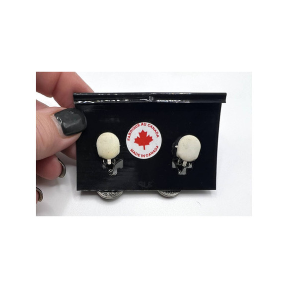 SILVER‎ Toned /Black Howlite Clip On Earrings - Picture 3 of 3